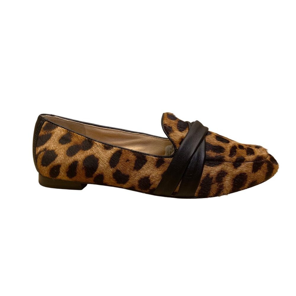 Talbots Women’s Cheetah Print Haircalf Black Strap Exotic Loafers Size 6.5M